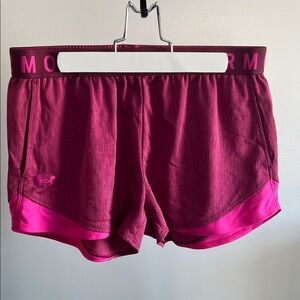 Under Armour Women's Athletic Shorts - Maroon and Pink